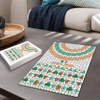 Ireland Christmas Puzzle with Celtic Knot Shamrock and Tricolor Holiday Pattern - Wonder Print Shop