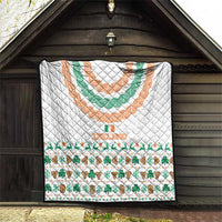 Ireland Christmas Quilt with Celtic Knot Shamrock and Tricolor Holiday Pattern - Wonder Print Shop