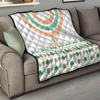 Ireland Christmas Quilt with Celtic Knot Shamrock and Tricolor Holiday Pattern - Wonder Print Shop