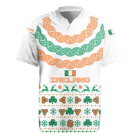 Ireland Christmas Rugby Jersey with Celtic Knot Shamrock and Tricolor Holiday Pattern - Wonder Print Shop