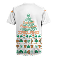 Ireland Christmas Rugby Jersey with Celtic Knot Shamrock and Tricolor Holiday Pattern - Wonder Print Shop