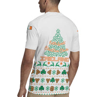 Ireland Christmas Rugby Jersey with Celtic Knot Shamrock and Tricolor Holiday Pattern - Wonder Print Shop