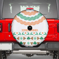 Ireland Christmas Spare Tire Cover with Celtic Knot Shamrock and Tricolor Holiday Pattern - Wonder Print Shop