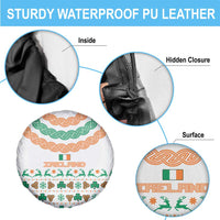 Ireland Christmas Spare Tire Cover with Celtic Knot Shamrock and Tricolor Holiday Pattern - Wonder Print Shop