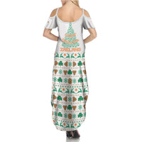Ireland Christmas Summer Maxi Dress with Celtic Knot Shamrock and Tricolor Holiday Pattern - Wonder Print Shop
