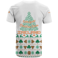 Ireland Christmas T Shirt with Celtic Knot Shamrock and Tricolor Holiday Pattern - Wonder Print Shop