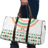 Ireland Christmas Travel Bag with Celtic Knot Shamrock and Tricolor Holiday Pattern - Wonder Print Shop