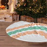 Ireland Christmas Tree Skirt with Celtic Knot Shamrock and Tricolor Holiday Pattern - Wonder Print Shop