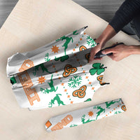 Ireland Christmas Umbrella with Celtic Knot Shamrock and Tricolor Holiday Pattern - Wonder Print Shop