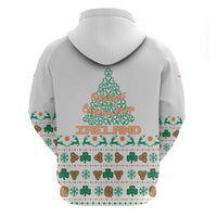 Ireland Christmas Zip Hoodie with Celtic Knot Shamrock and Tricolor Holiday Pattern - Wonder Print Shop
