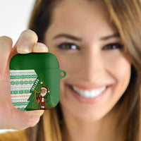 Ireland Christmas AirPods Case with Celtic Harp Santa and Green Holiday Pattern - Wonder Print Shop