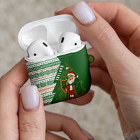 Ireland Christmas AirPods Case with Celtic Harp Santa and Green Holiday Pattern - Wonder Print Shop