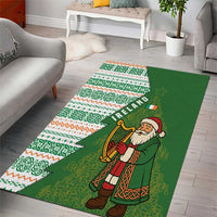 Ireland Christmas Area Rug with Celtic Harp Santa and Green Holiday Pattern - Wonder Print Shop
