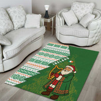Ireland Christmas Area Rug with Celtic Harp Santa and Green Holiday Pattern - Wonder Print Shop