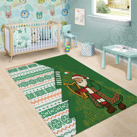 Ireland Christmas Area Rug with Celtic Harp Santa and Green Holiday Pattern - Wonder Print Shop