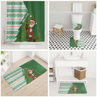 Ireland Christmas Bathroom Set with Celtic Harp Santa and Green Holiday Pattern - Wonder Print Shop