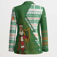 Ireland Christmas Blazer with Celtic Harp Santa and Green Holiday Pattern - Wonder Print Shop
