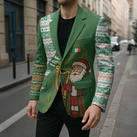 Ireland Christmas Blazer with Celtic Harp Santa and Green Holiday Pattern - Wonder Print Shop