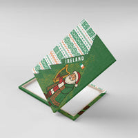 Ireland Christmas Canvas Wall Art with Celtic Harp Santa and Green Holiday Pattern - Wonder Print Shop