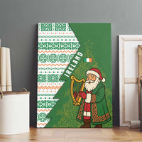 Ireland Christmas Canvas Wall Art with Celtic Harp Santa and Green Holiday Pattern - Wonder Print Shop