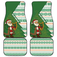 Ireland Christmas Car Mats with Celtic Harp Santa and Green Holiday Pattern - Wonder Print Shop
