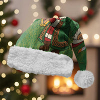 Ireland Christmas Santa Hat with Celtic Harp Santa and Green Holiday Pattern - Wonder Print Shop