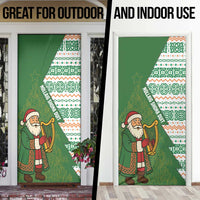 Ireland Christmas Door Cover with Celtic Harp Santa and Green Holiday Pattern - Wonder Print Shop
