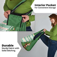 Ireland Christmas Grocery Bag with Celtic Harp Santa and Green Holiday Pattern - Wonder Print Shop