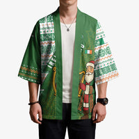 Ireland Christmas Kimono with Celtic Harp Santa and Green Holiday Pattern - Wonder Print Shop