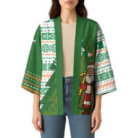 Ireland Christmas Kimono with Celtic Harp Santa and Green Holiday Pattern - Wonder Print Shop