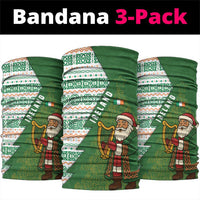 Ireland Christmas Neck Gaiter with Celtic Harp Santa and Green Holiday Pattern - Wonder Print Shop