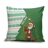Ireland Christmas Pillow Cover with Celtic Harp Santa and Green Holiday Pattern - Wonder Print Shop