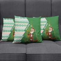 Ireland Christmas Pillow Cover with Celtic Harp Santa and Green Holiday Pattern - Wonder Print Shop