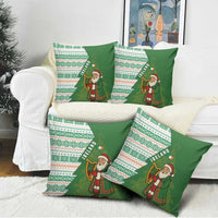 Ireland Christmas Pillow Cover with Celtic Harp Santa and Green Holiday Pattern - Wonder Print Shop