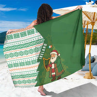 Ireland Christmas Sarong with Celtic Harp Santa and Green Holiday Pattern - Wonder Print Shop