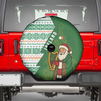 Ireland Christmas Spare Tire Cover with Celtic Harp Santa and Green Holiday Pattern - Wonder Print Shop