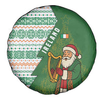 Ireland Christmas Spare Tire Cover with Celtic Harp Santa and Green Holiday Pattern - Wonder Print Shop