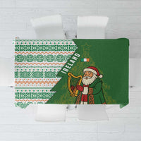 Ireland Christmas Tablecloth with Celtic Harp Santa and Green Holiday Pattern - Wonder Print Shop