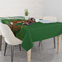 Ireland Christmas Tablecloth with Celtic Harp Santa and Green Holiday Pattern - Wonder Print Shop