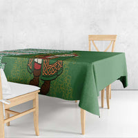 Ireland Christmas Tablecloth with Celtic Harp Santa and Green Holiday Pattern - Wonder Print Shop