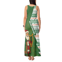 Ireland Christmas Tank Maxi Dress with Celtic Harp Santa and Green Holiday Pattern - Wonder Print Shop