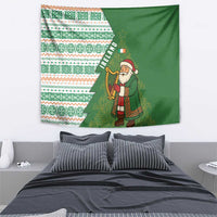 Ireland Christmas Tapestry with Celtic Harp Santa and Green Holiday Pattern - Wonder Print Shop
