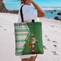 Ireland Christmas Tote Bag with Celtic Harp Santa and Green Holiday Pattern - Wonder Print Shop