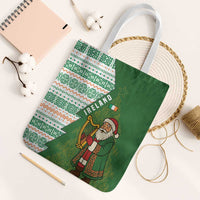 Ireland Christmas Tote Bag with Celtic Harp Santa and Green Holiday Pattern - Wonder Print Shop