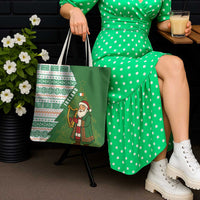 Ireland Christmas Tote Bag with Celtic Harp Santa and Green Holiday Pattern - Wonder Print Shop