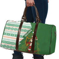 Ireland Christmas Travel Bag with Celtic Harp Santa and Green Holiday Pattern - Wonder Print Shop