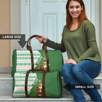 Ireland Christmas Travel Bag with Celtic Harp Santa and Green Holiday Pattern - Wonder Print Shop