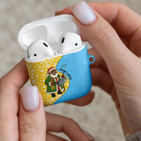 Saint Lucia Christmas AirPods Case with Steelpan Santa Floral Pattern and Flag - Wonder Print Shop