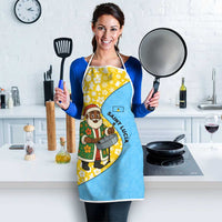 Saint Lucia Christmas Apron with Steelpan Santa Floral Pattern and Flag - Wonder Print Shop