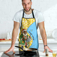 Saint Lucia Christmas Apron with Steelpan Santa Floral Pattern and Flag - Wonder Print Shop